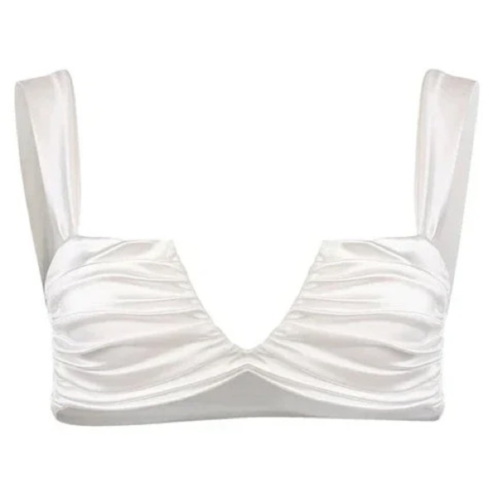 Divino Seas Ana de Bretana White Swimsuit Bikini Top